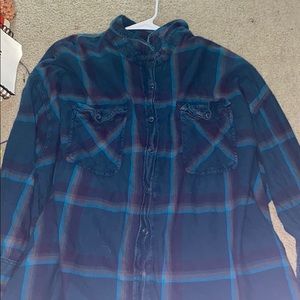 Cute large dark blue flannel plaid